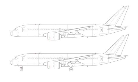 Side view templates of the Boeing 797 concept – Norebbo