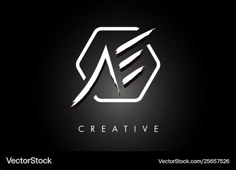 Ae a e brushed letter logo design with creative Vector Image