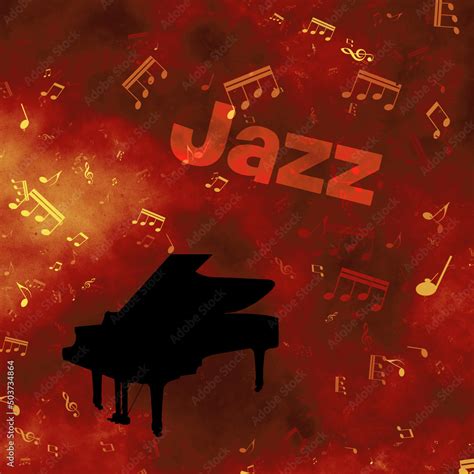 piano instrument and background of music notes for Jazz music concept ...