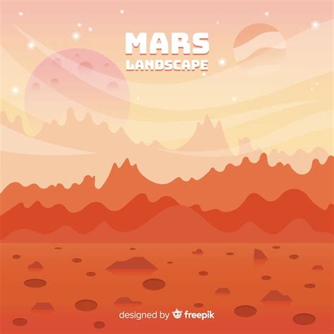 Free Vector | Mars landscape background