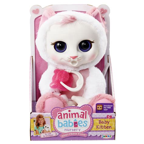 Animal Babies Nursery Basic Plush White Kitten Toy | Walmart Canada