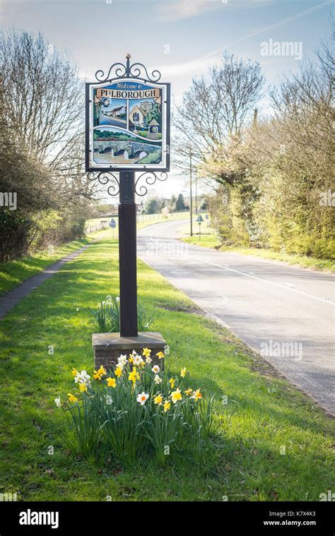 Pulborough Ornamental Village Sign, West Sussex, England Stock Photo - Alamy