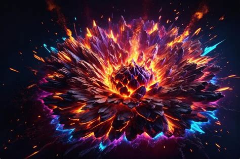 Premium AI Image | Neon Colorful Fire Explosion Neon Fire Background Neon Fire Wallpaper Neon ...