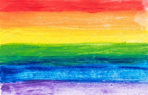 Rainbow pride flag hand painted | Stock Photos ~ Creative Market