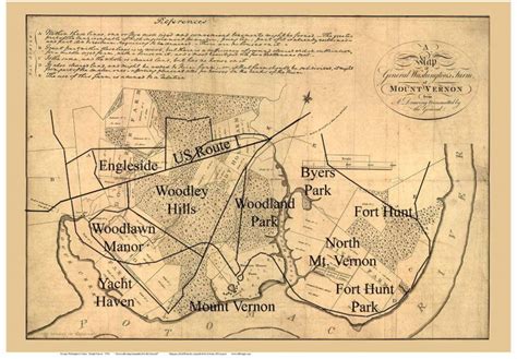 Newly added map of Mount Vernon Plantation in Virginia from 1793 – Old ...