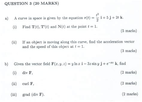 Solved a) A curve in space is given by the equation | Chegg.com