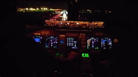 Boeing 747 400 night Takeoff. cockpit view - YouTube