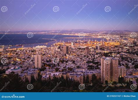 Aerial View of Haifa and Port in Israel Stock Image - Image of central ...