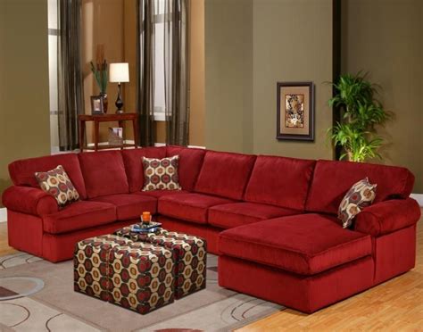 10 Inspirations Red Leather Sectional Sofas With Ottoman