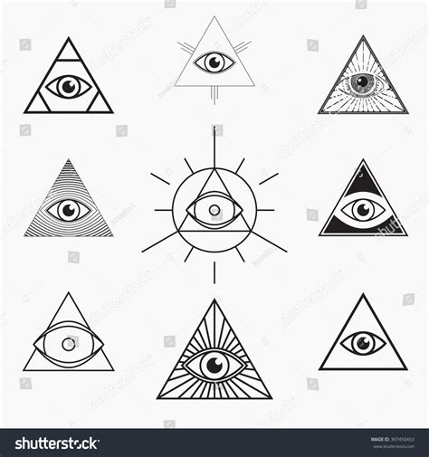 All Seeing Eye Symbol Vector Set Stock Vector (Royalty Free) 397450453 ...