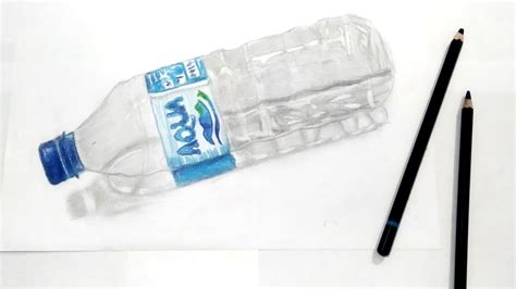 How to draw empty water bottle/Bottle sketch/How to draw bottle/Realistic sketch/Real drawing ...