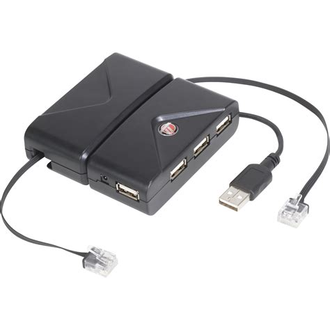 Travel USB 2.0 4-port Hub with Ethernet Cable - Black - ACH77US: Hubs ...