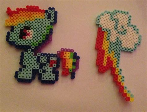 Perler Rainbow Dash My Little Pony & cutie mark Pony Bead Patterns, Beading Patterns, Hama Beads ...