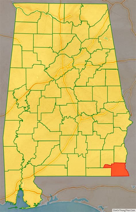 Map of Houston County, Alabama