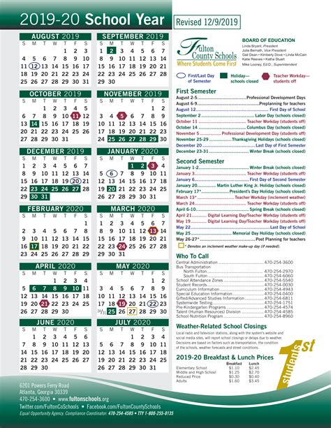 Fulton County Public Schools Calendar | County School Calendar