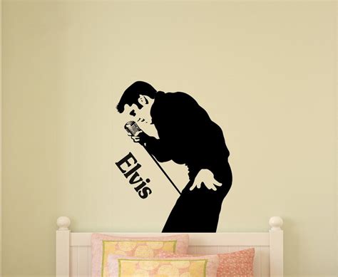 Elvis Presley Wall Decal, Elvis the King Wall Sticker, Music Room Vinyl ...