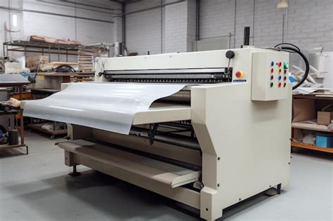 Premium AI Image | A large industrial printer in a warehouse with a ...