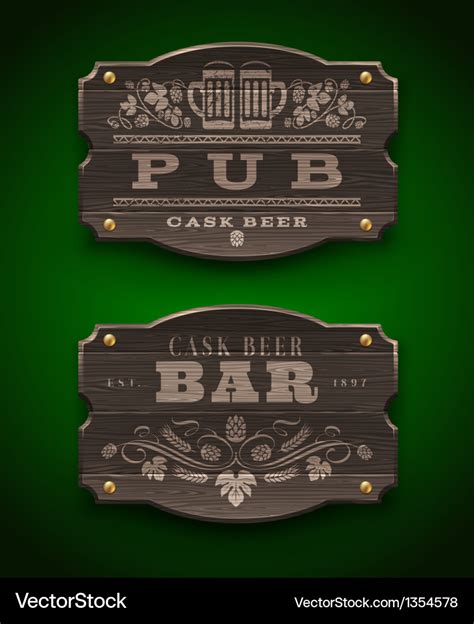 Vintage wooden signs for Pub and Bar Royalty Free Vector