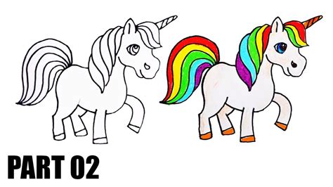 How to Color A Rainbow Unicorn (Part 02) - YouTube