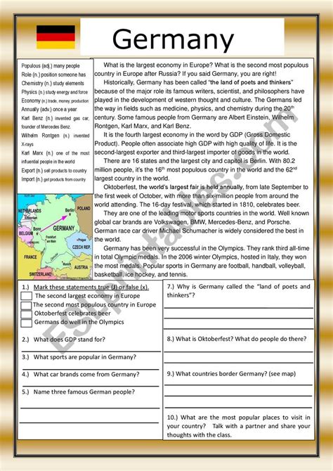 German Reading Comprehension Worksheets | Reading Comprehension Worksheets