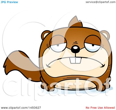 Clipart Graphic of a Cartoon Sad Squirrel Character Mascot - Royalty Free Vector Illustration by ...