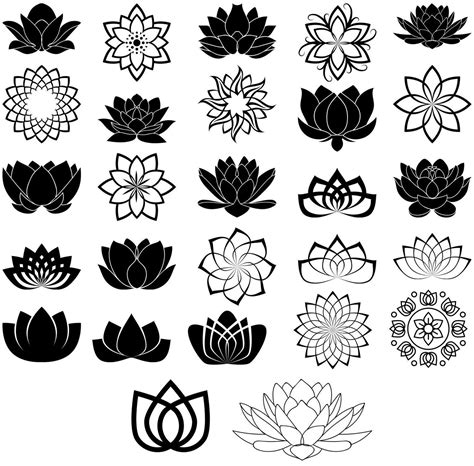 Lotus SVG Silhouette File Clipart Flower svg Botanical | Etsy | Floral ...