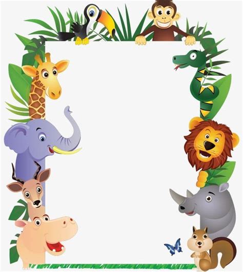 Animal Border PNG - Free Download | Jungle theme birthday, Animal clipart free, Safari theme ...