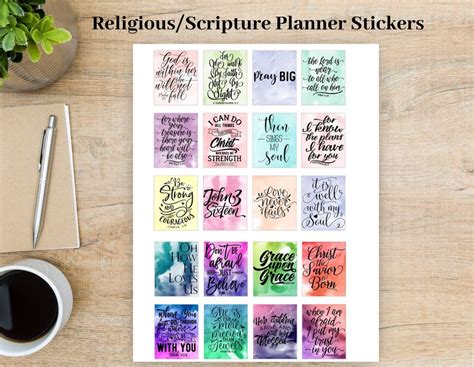 Scripture Religious Planner Stickers Printable | Etsy