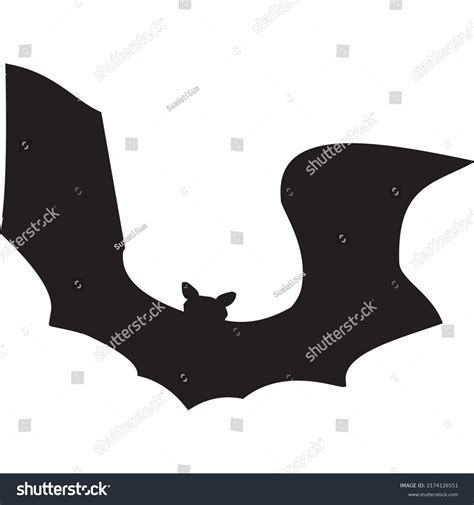 Vector, Image of bat silhouette icon, black and - Royalty Free Stock ...