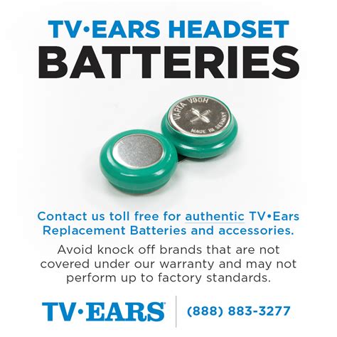 TV•Ears® 5.0 Headset Replacement Battery - TV Ears - Voice Clarifying ...