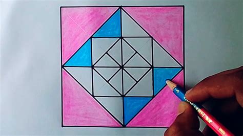 Geometry Design Drawing - Square Geometric Designs - YouTube