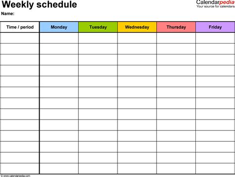 Free Weekly Schedule Templates For Word 18 Templates - vrogue.co