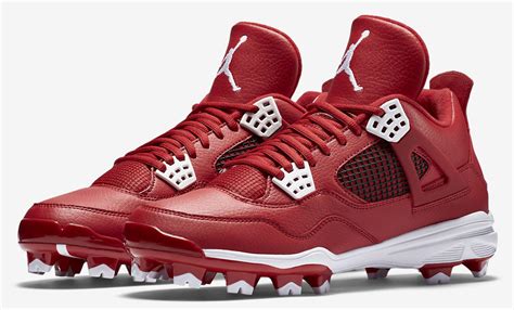 Air Jordan 4 Red Cleats Sole Swap Custom - Sneaker Bar Detroit