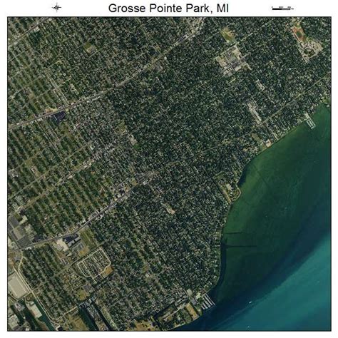 Aerial Photography Map of Grosse Pointe Park, MI Michigan