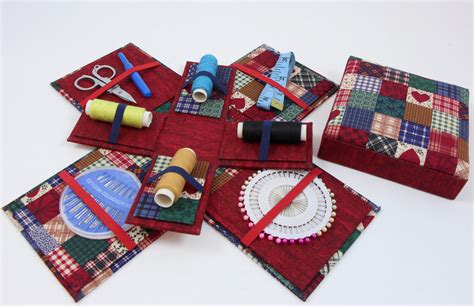 Fabric Sewing box DIY kit, cartonnage kit 135, etui sewing box kit, su - Colorway Arts