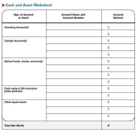 Divorce Asset And Liability Spreadsheet