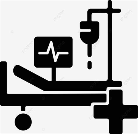 Intensive Care Black Glyph Icon Filled Physician Icu Vector, Filled ...