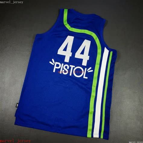 100% Stitched Pistol Pete Maravich Jersey XS 6XL Mens Throwbacks ...