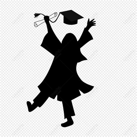 Silhouette Of Graduation Girl Throwing Hat, Graduation Silhouette, Hat, Graduation PNG Image And ...