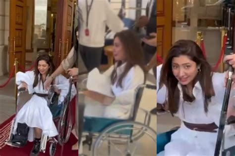 Mahira Khan arrives on wheel chair at International event