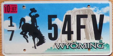 2007 Wyoming vg | Automobile License Plate Store: Collectible License ...