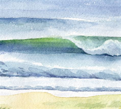 Watercolor seascape print download Seascape painting | Etsy