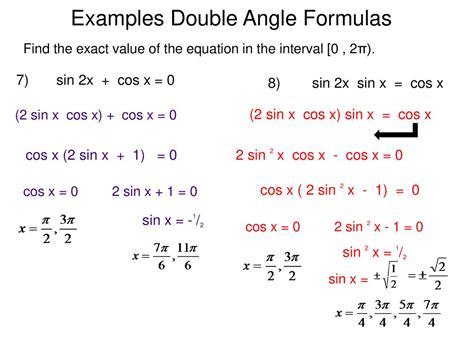 Double Angle Trig Identities with Formulas and Examples | Trigonometric Identities