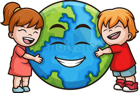 Clean Earth Cartoon Vector Clipart - FriendlyStock