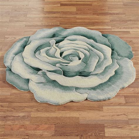 Rosemarie Teal Blue Flower Shaped Rugs | Retro rugs, Flower shape, Rugs