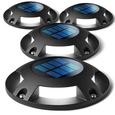 Home Zone Security Solar Deck Lights - Outdoor Solar Dock and Driveway Path Lights, Weatherproof ...