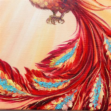 Phoenix Painting Phoenix Bird Original Art Fiery Bird Oil | Etsy