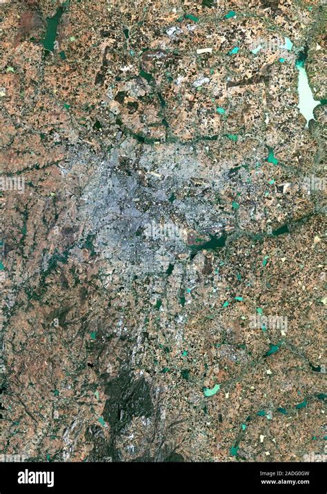 Bengaluru. Image 1 of 2. Satellite image of the city of Bengaluru ...