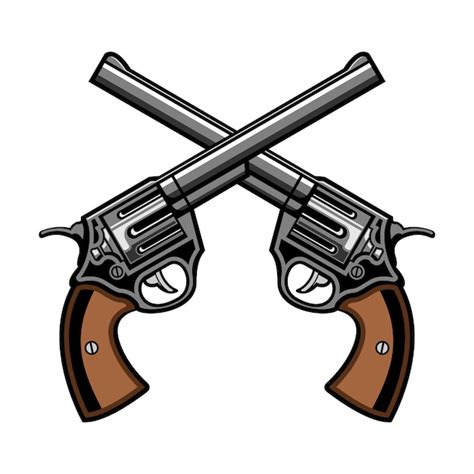 Premium Vector | Two gun revolver cross logo vector illustration