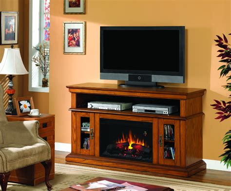 Corner Oak Electric Fireplace Entertainment Center – Fireplace Guide by Linda